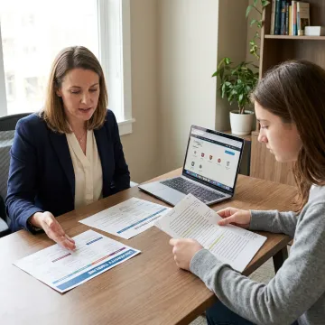 Student and consultant reviewing overseas university applications