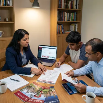 Consultant planning study abroad applications with student