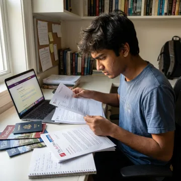 Indian student planning overseas scholarship application