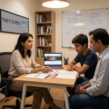 Consultant guiding Indian student through Singapore university application plan