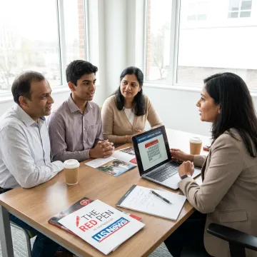 Indian student discussing Singapore university admissions with consultant