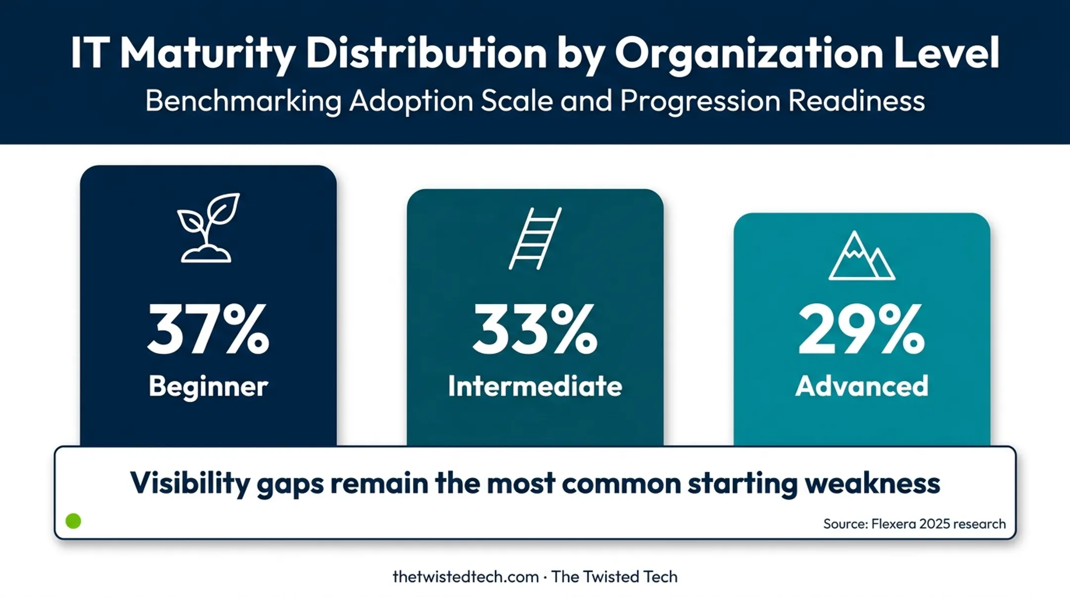 SAM program maturity distribution showing beginner intermediate and advanced percentages