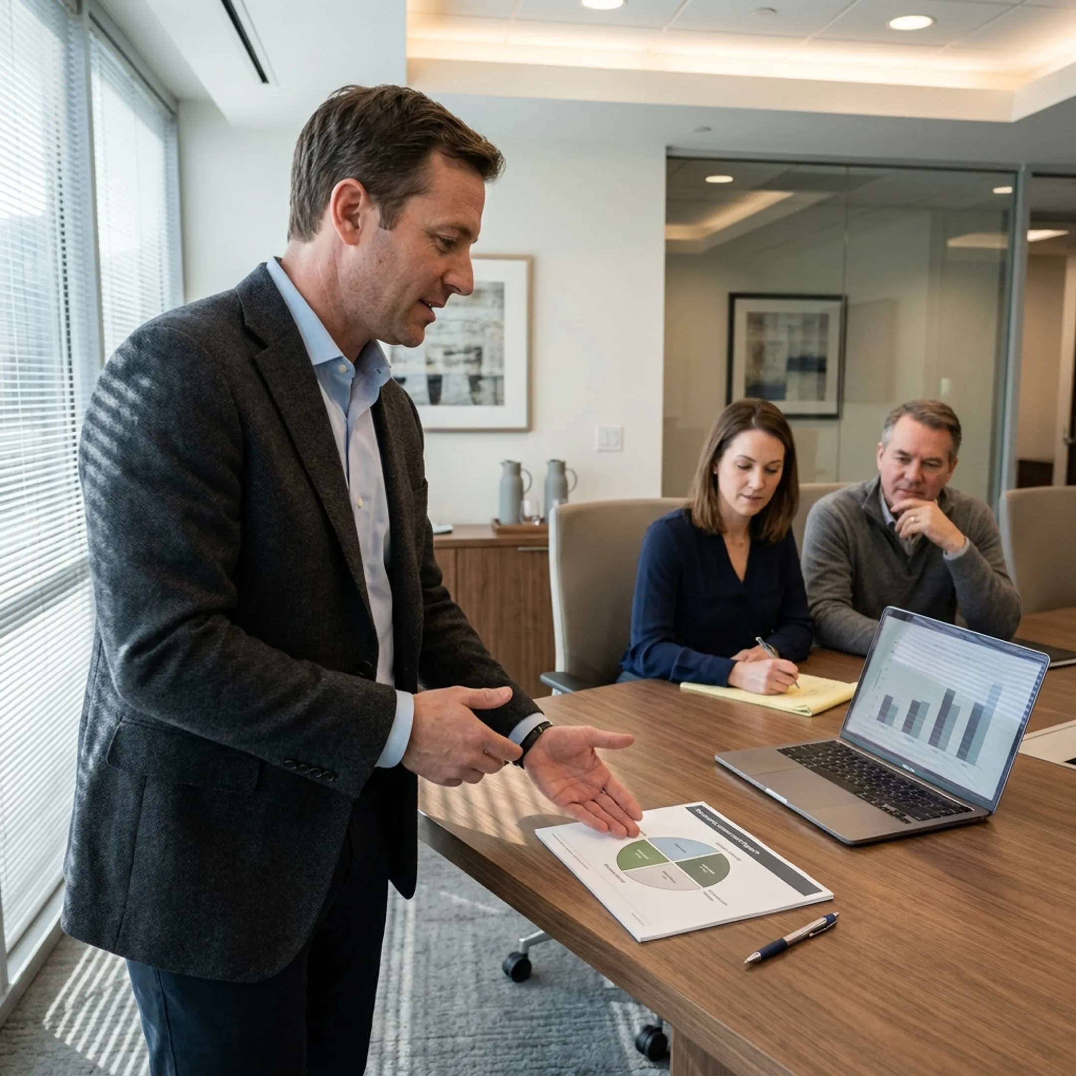 Advisor presenting AI readiness findings to business stakeholders