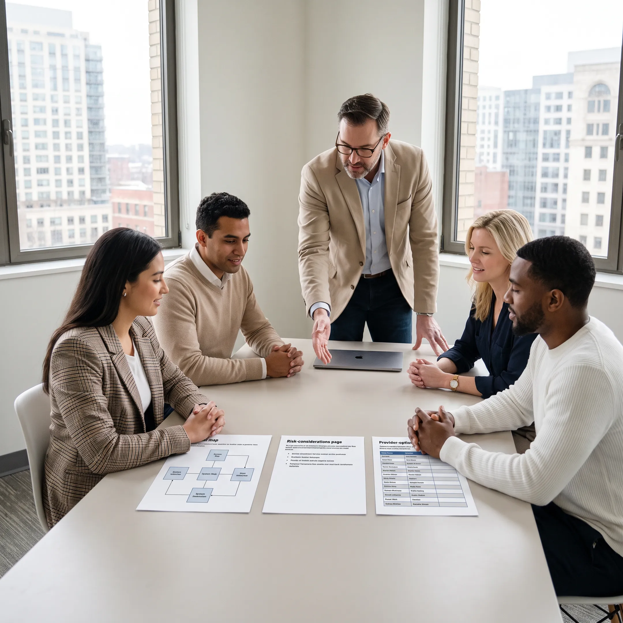Advisor presenting IT assessment findings to an organization’s leadership team