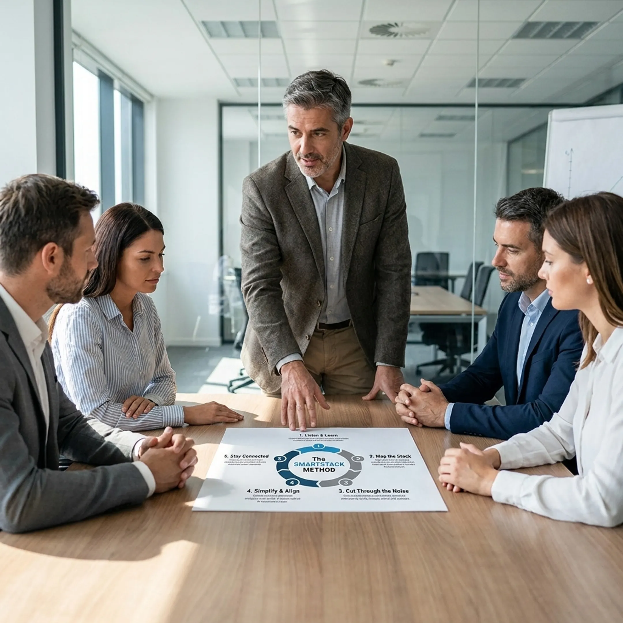 Advisor presenting cloud infrastructure options to an organization