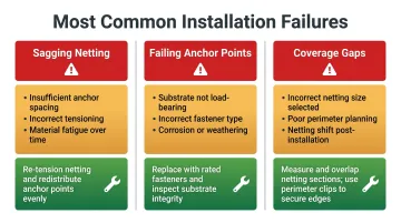 Three common baseball netting installation problems causes and fixes comparison