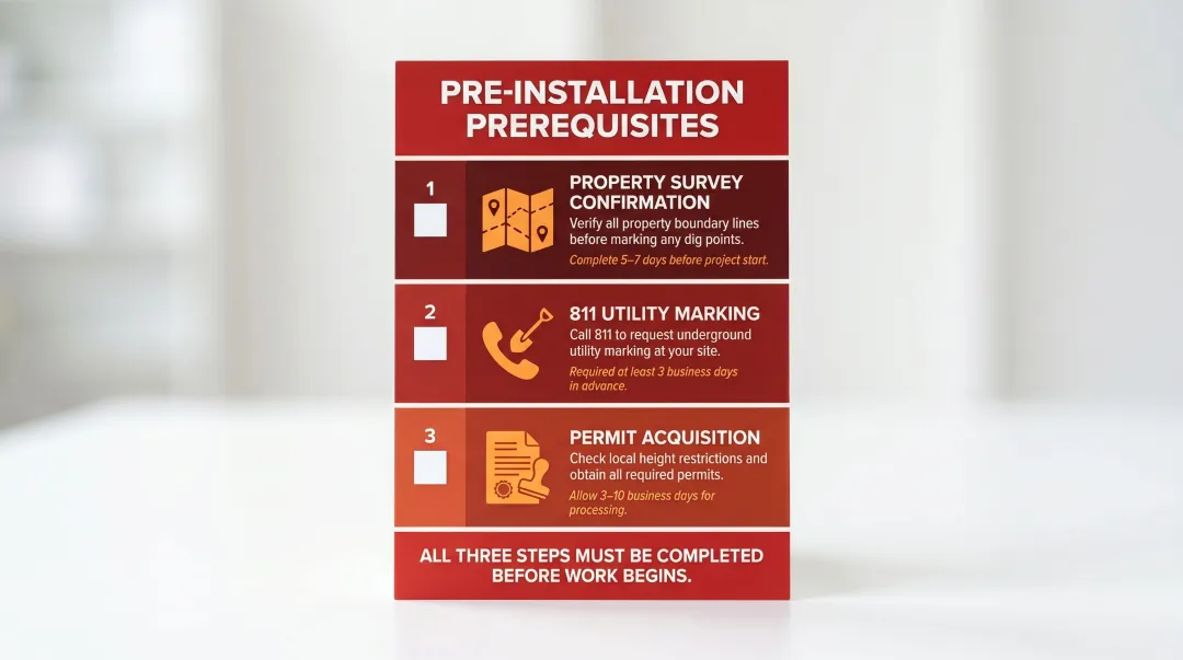 Three non-negotiable fence installation prerequisites property survey utility marking permits