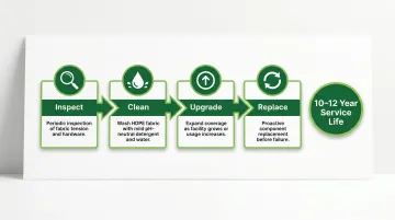 4-step shade structure maintenance checklist process flow for sports facilities