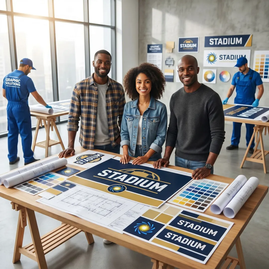 Stadium branding design and installation process