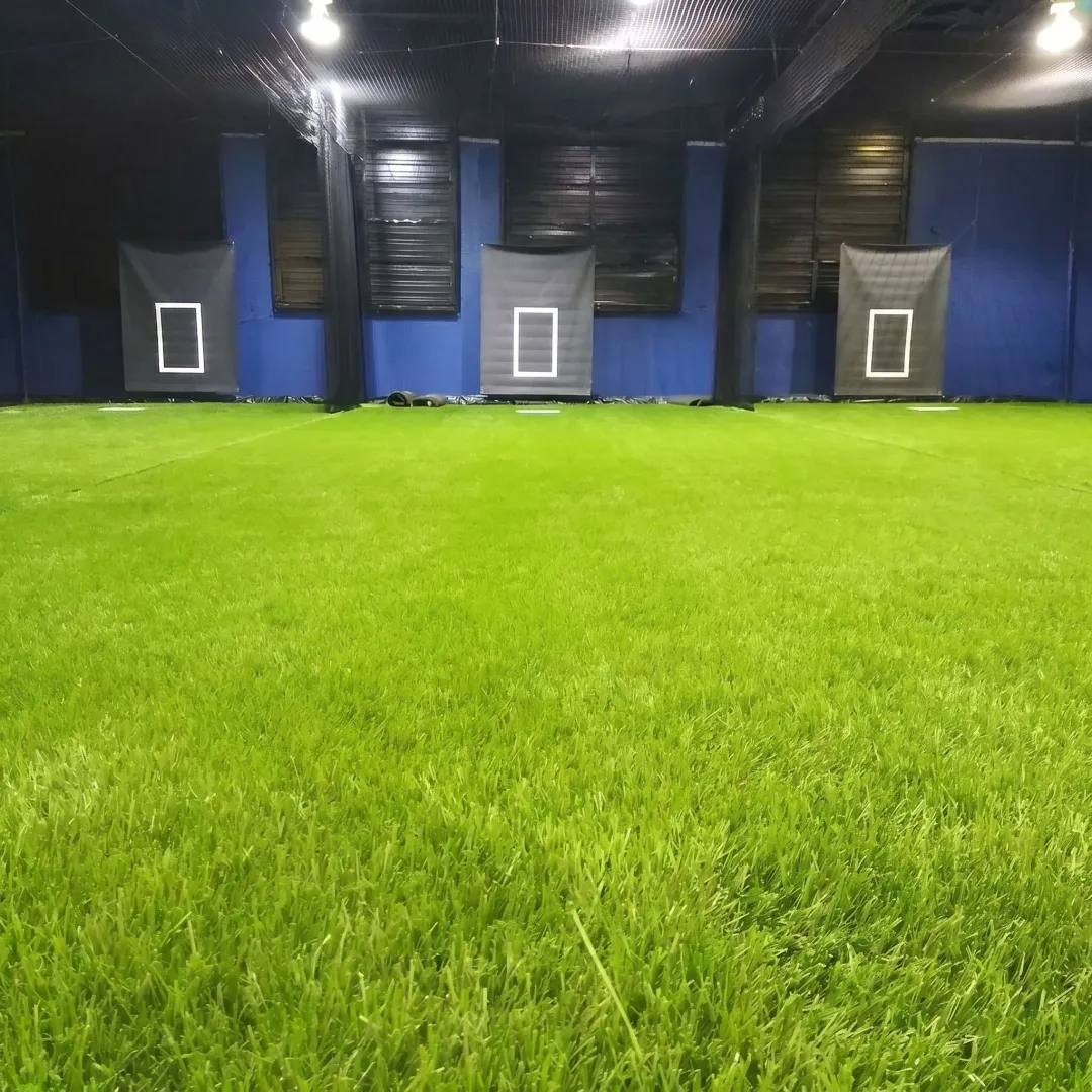 Installed artificial turf surface at a sports facility