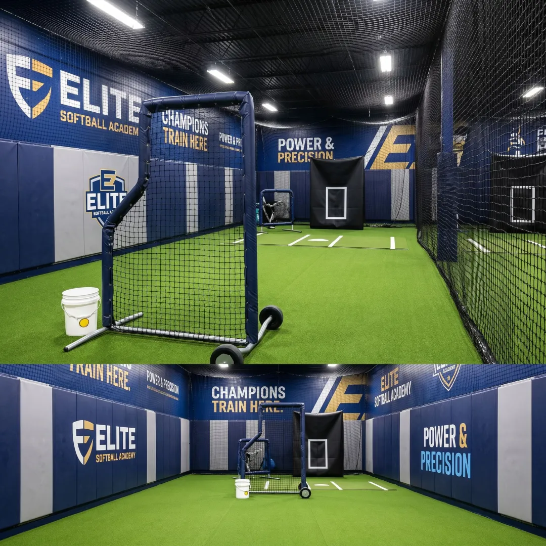 Custom indoor softball training lane