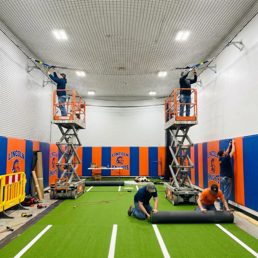 Custom batting cage facility installation