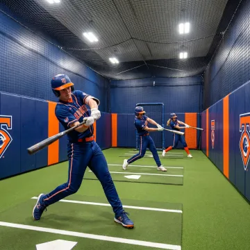High school batting cage training facility