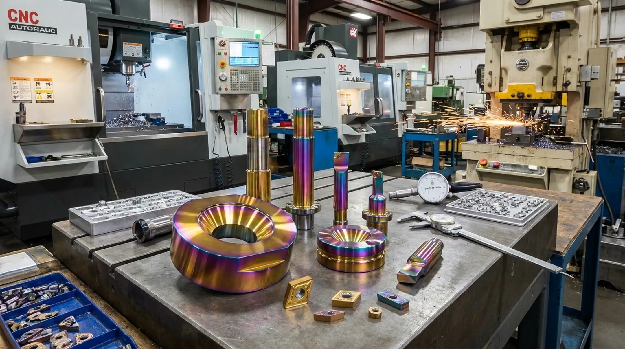 PVD-coated cutting tools showing wear resistance in metal forming operations