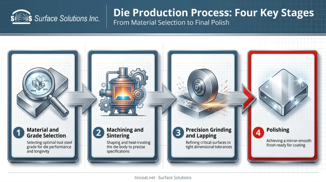 4-step carbide cold heading die manufacturing process flow diagram