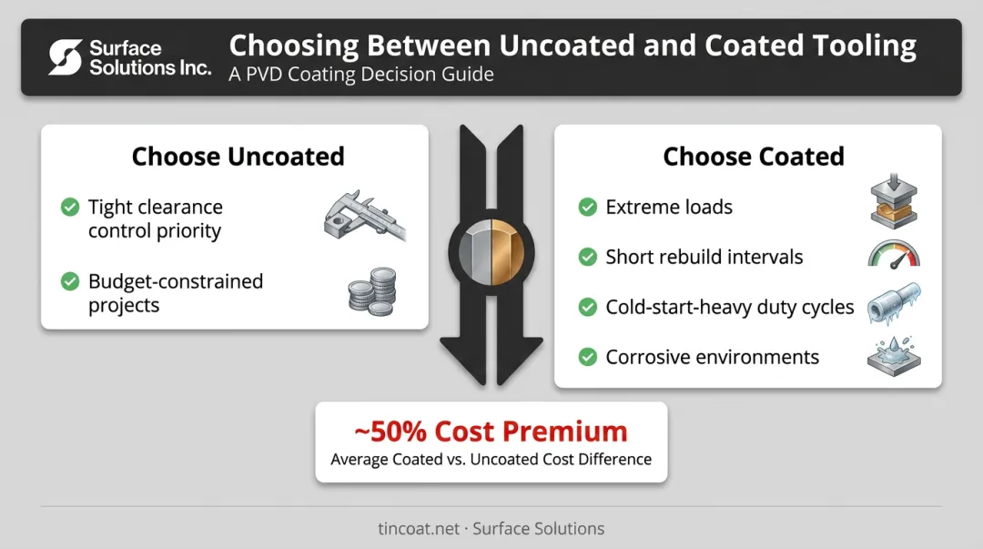 Coated versus uncoated bearings decision framework comparing cost and clearance
