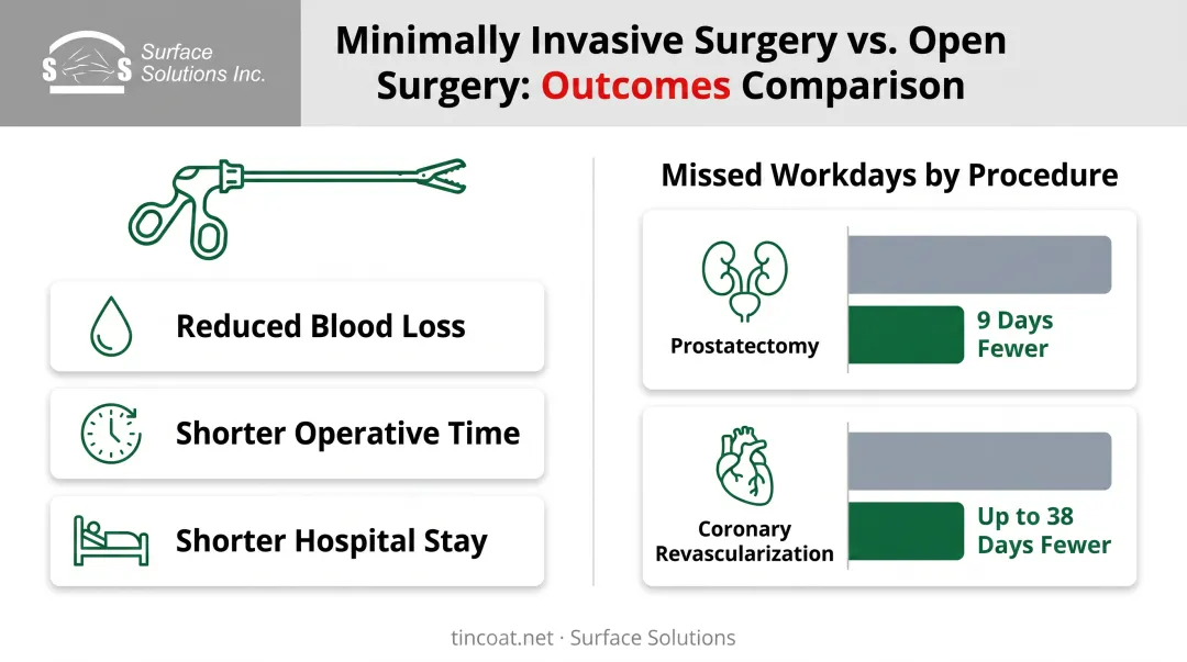 Recovery time and missed workdays comparison MIS versus open surgery
