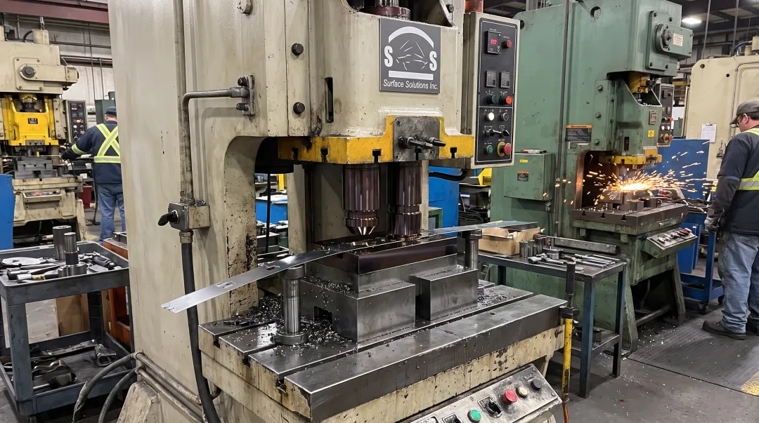 Surface Solutions coated punches and dies on production floor