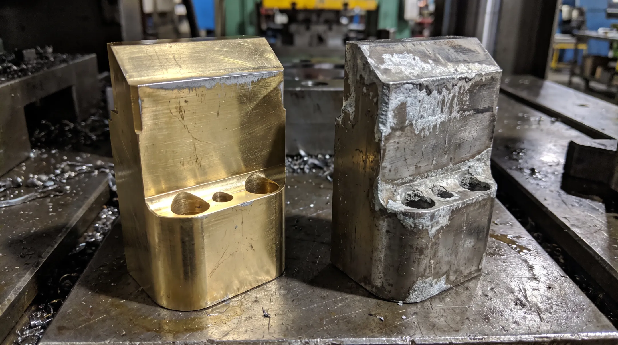 Alpha coated punch tooling showing minimal galvanized buildup after use