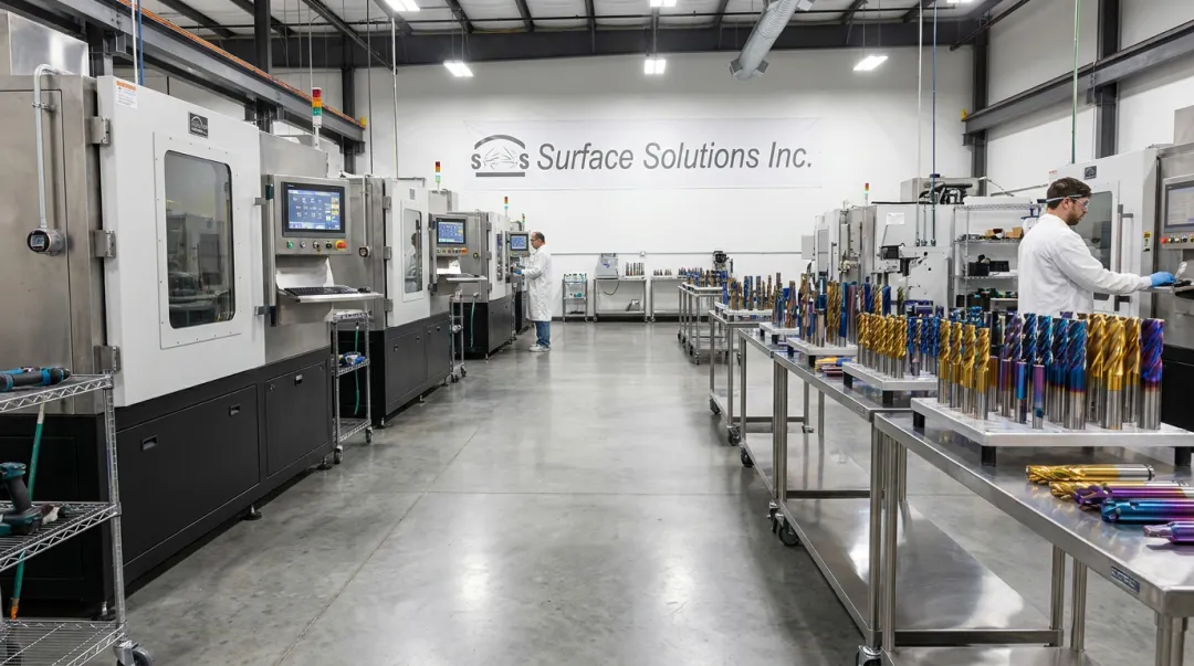 Surface Solutions PVD coating facility in Fridley Minnesota processing carbide tools
