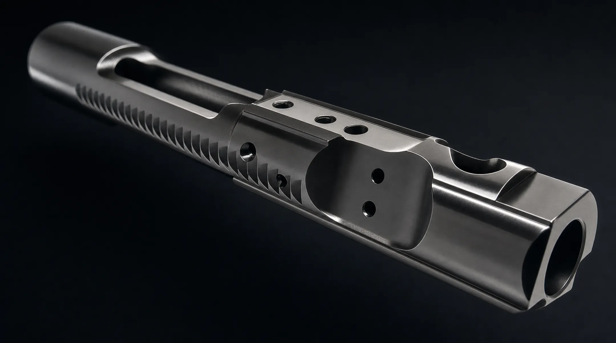 Thin PVD coated firearm component showing polished metallic surface finish