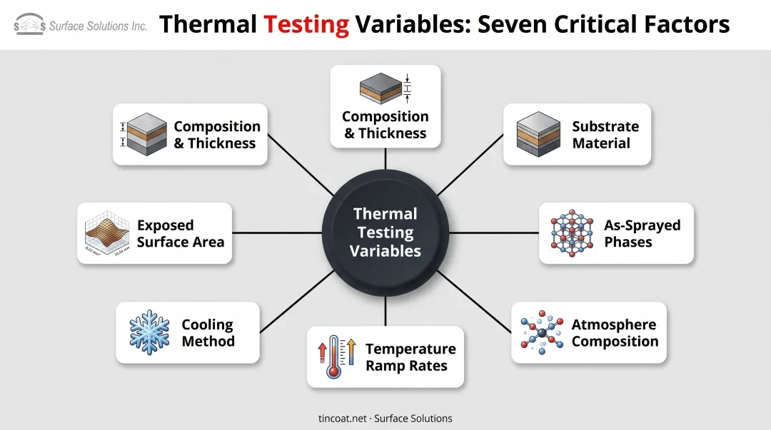 Seven key variables affecting accelerated thermal testing results for tungsten carbide coatings