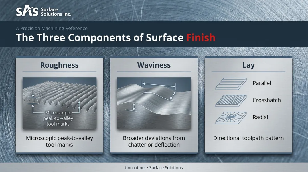 Roughness waviness and lay three components of surface texture diagram