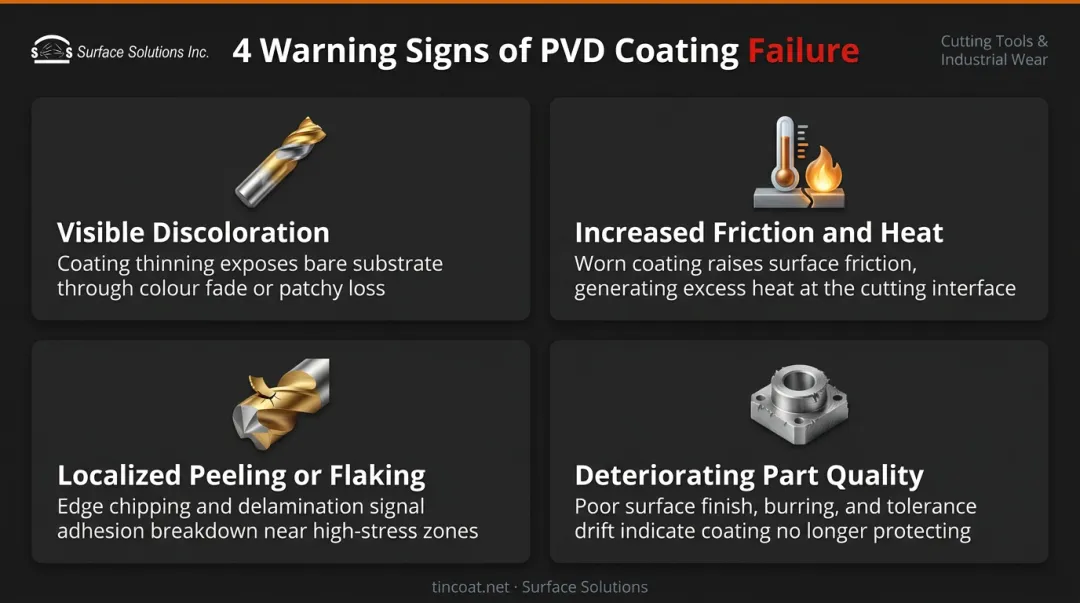 4 warning signs of PVD coating failure on industrial cutting tools