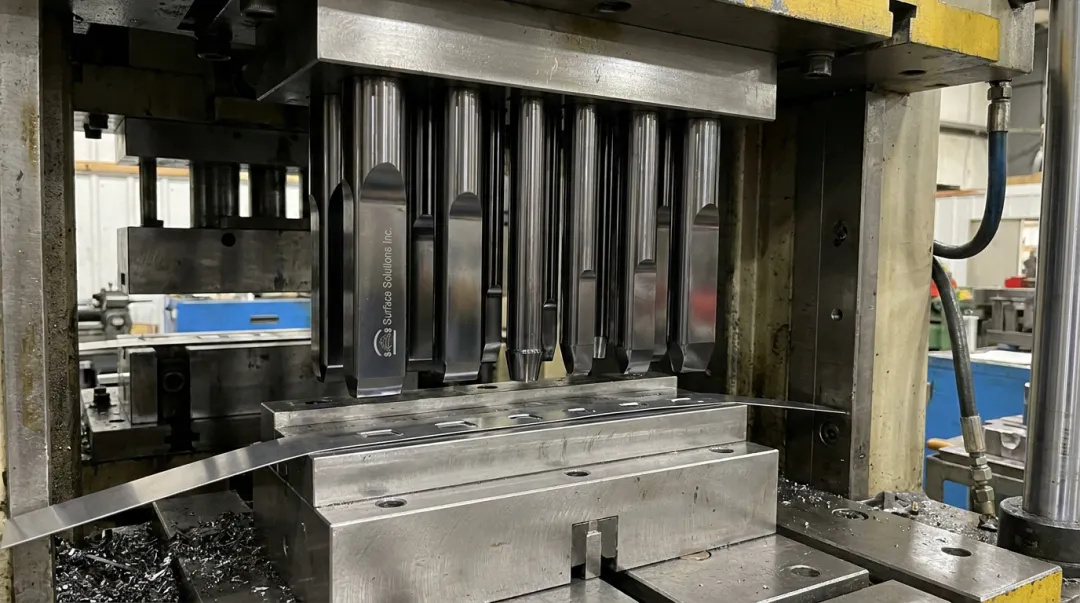 PVD coated stamping punch tools showing Alpha coating surface treatment results