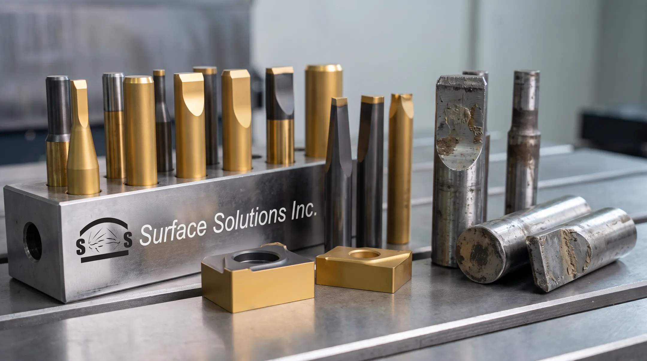 PVD coated punch tooling showing reduced wear and galling resistance