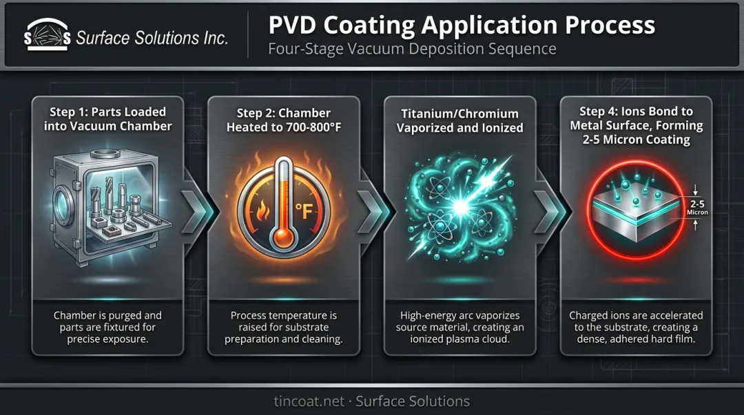 PVD vacuum deposition process for coating firearm components