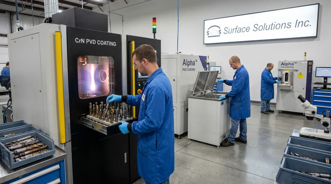 Surface Solutions PVD recoating service facility processing industrial drill bits