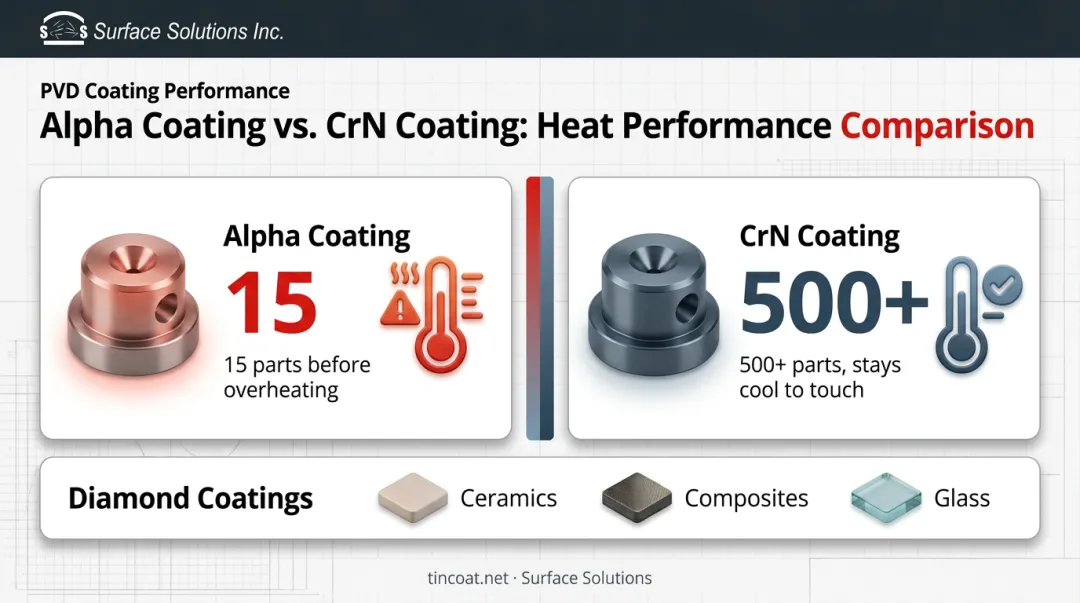 CrN versus Alpha coating performance comparison in stainless steel drawing application