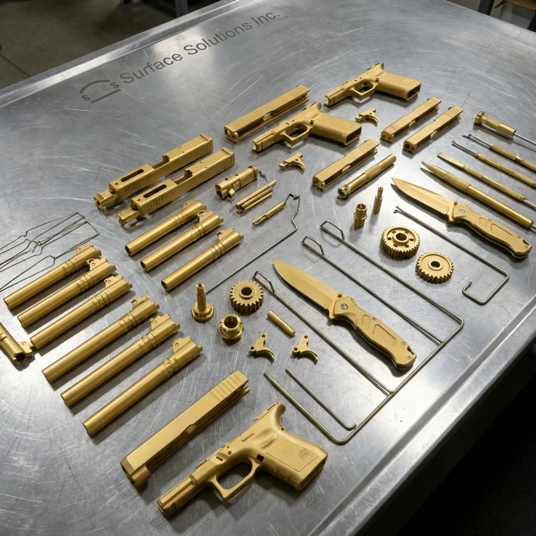 Coated defense components and firearm parts