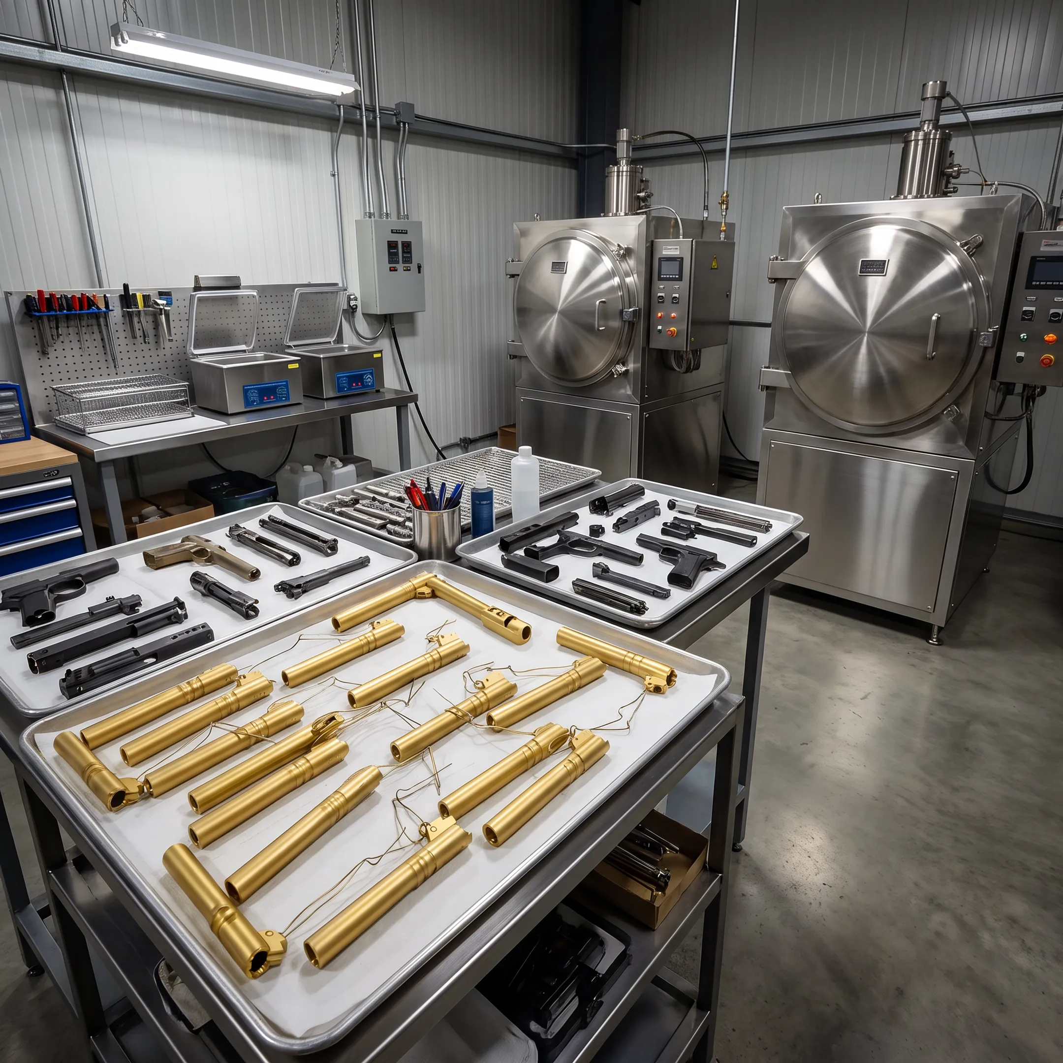 Firearm components prepared for professional PVD coating