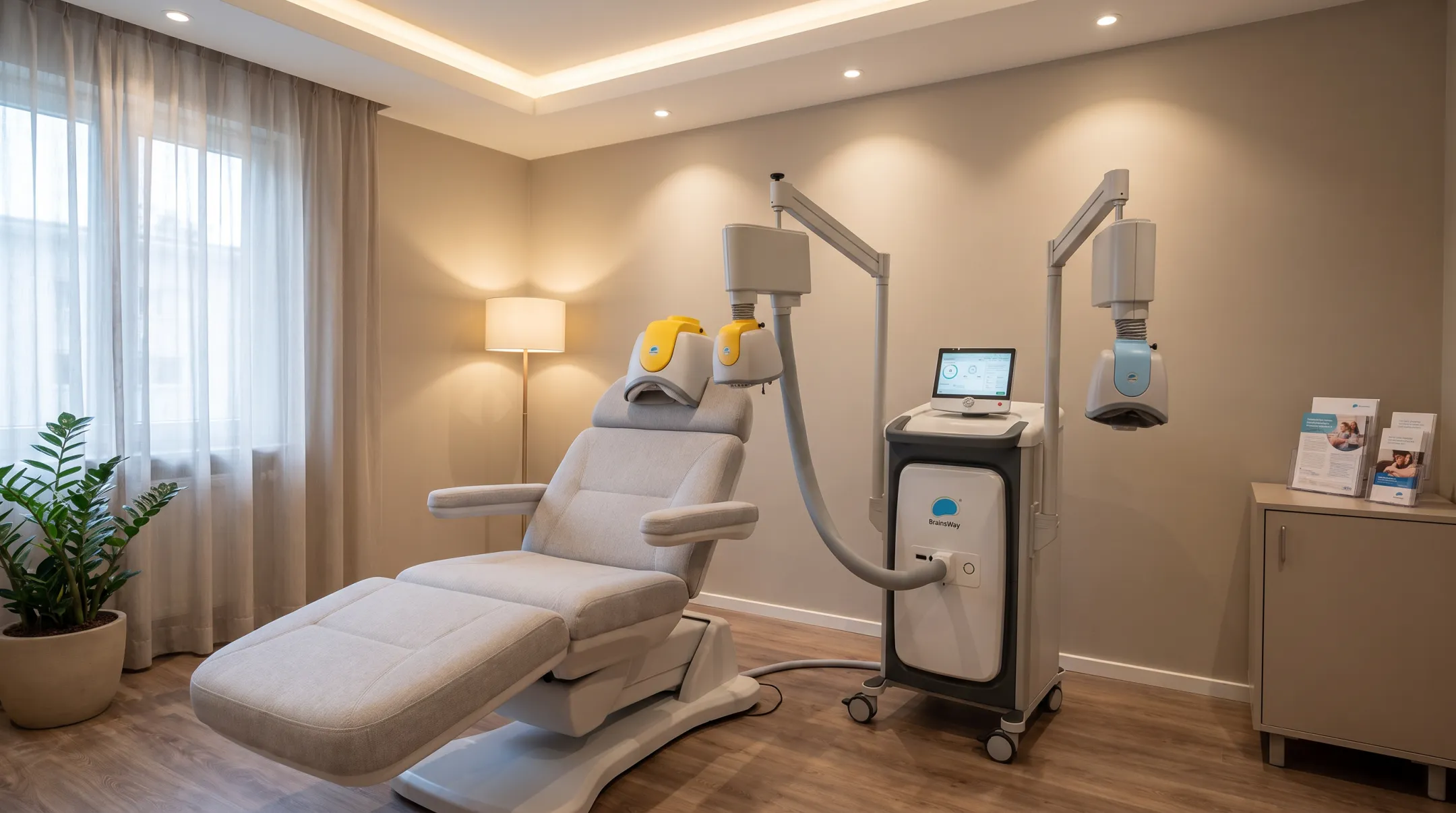 TMS Center Centennial treatment room with BrainsWay Deep TMS equipment