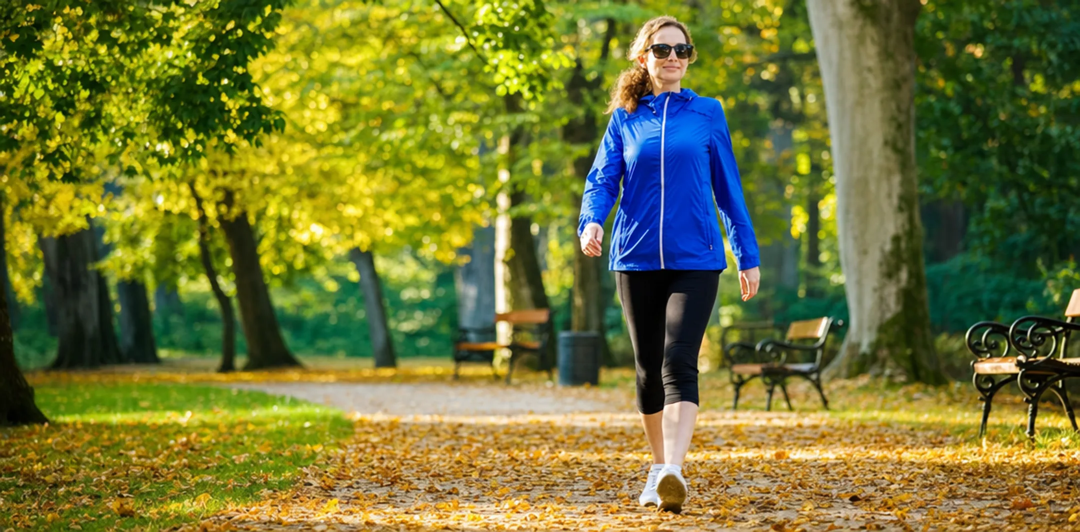 Person walking briskly outdoors as anxiety-reducing exercise habit
