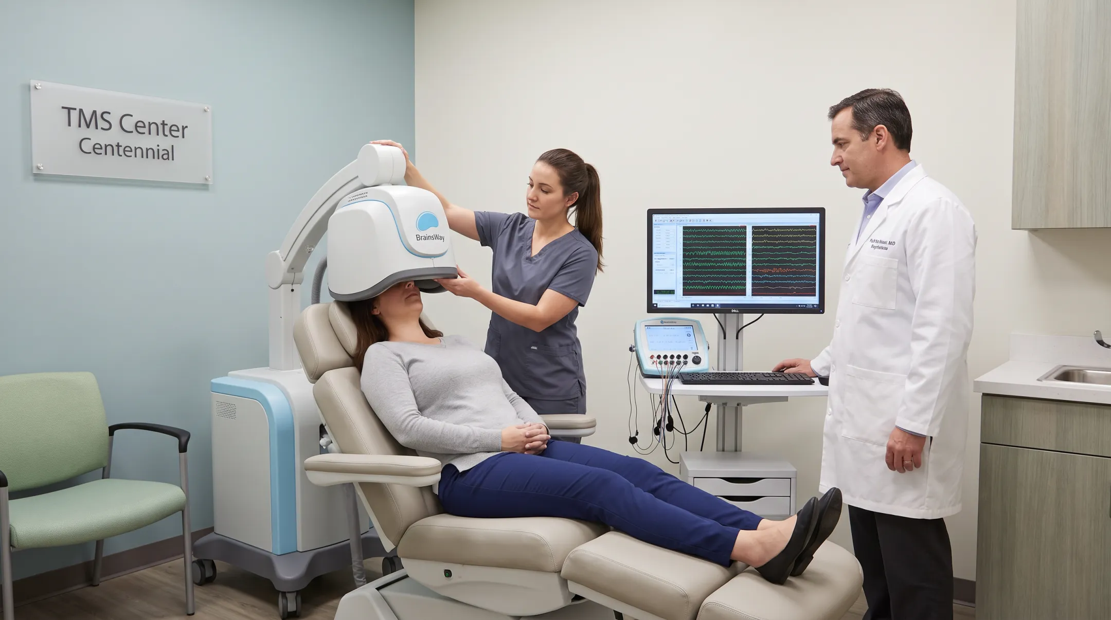 TMS Center Centennial multidisciplinary care team treatment room setup