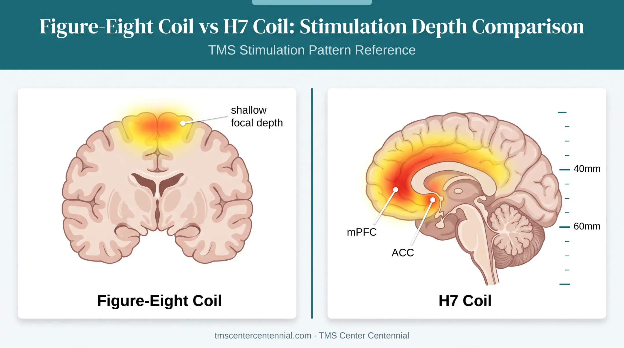 H7 coil versus figure-eight coil brain stimulation depth comparison