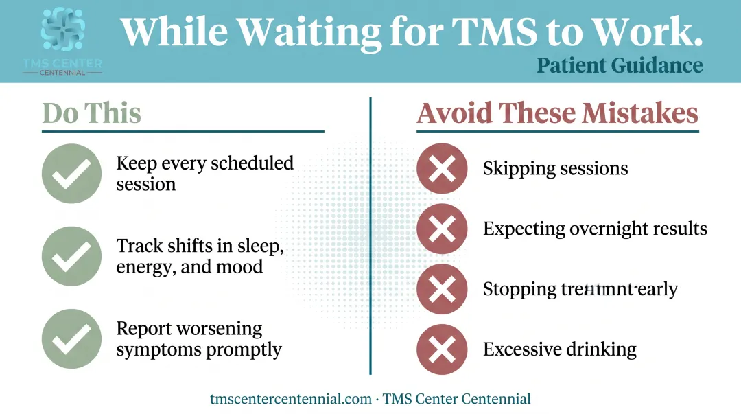 TMS treatment do's and don'ts comparison chart for patients waiting for results