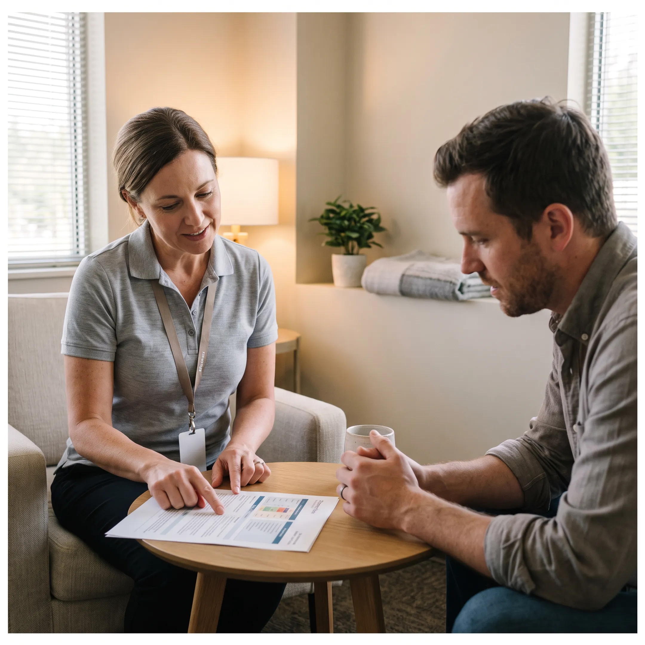 Clinician discussing a personalized TMS treatment plan with a patient