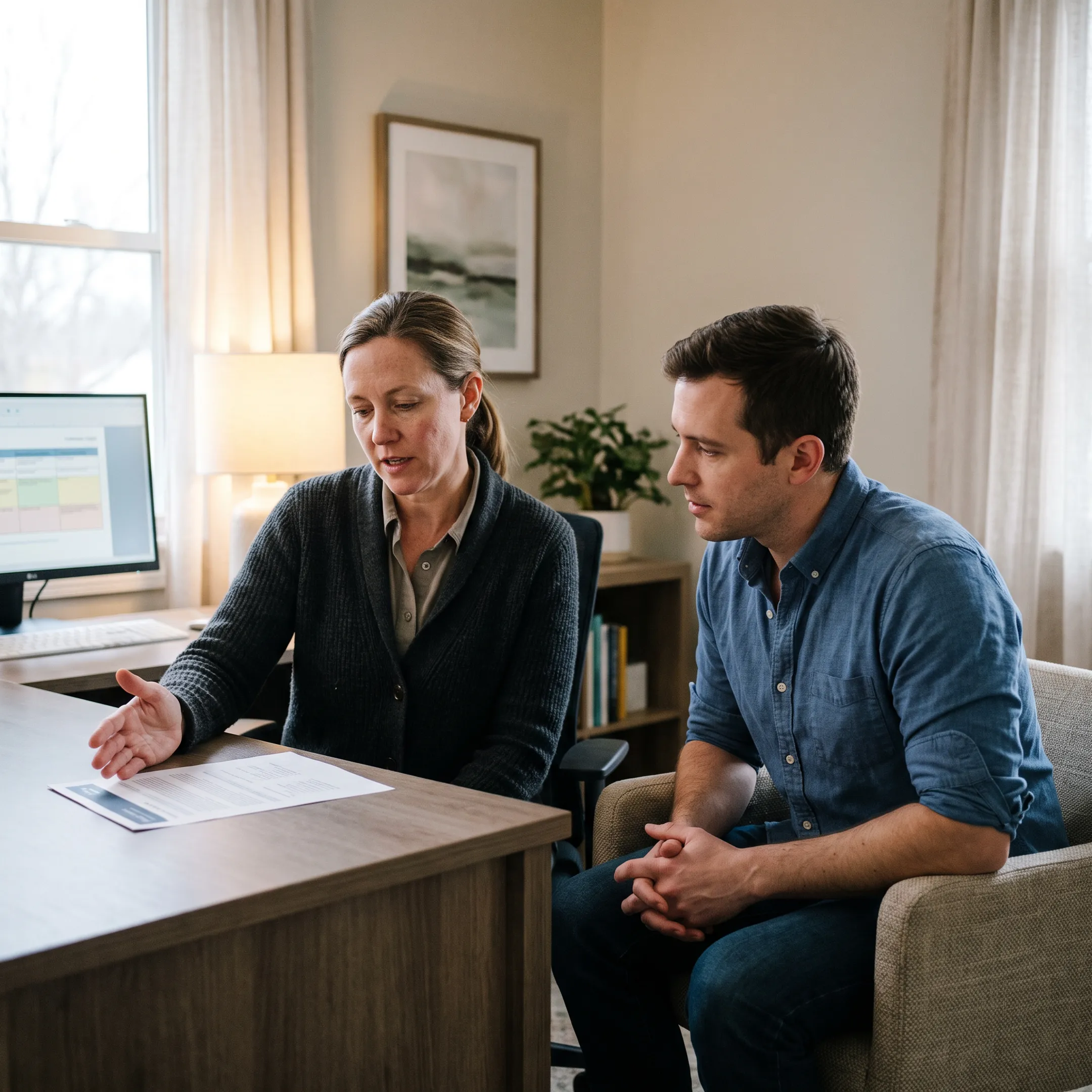Clinician discussing a personalized Deep TMS plan with a patient