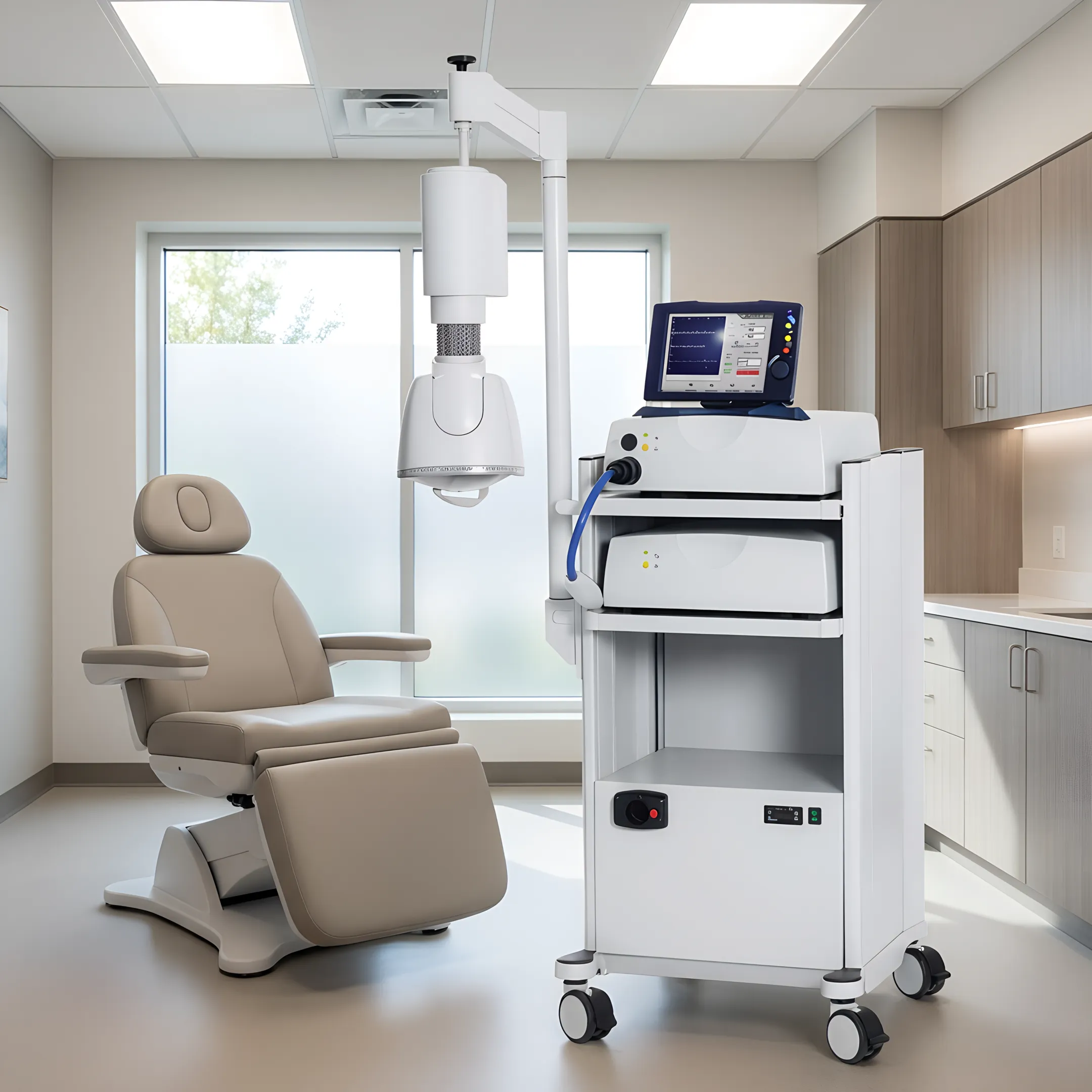 Patient receiving Deep TMS therapy in a comfortable clinic