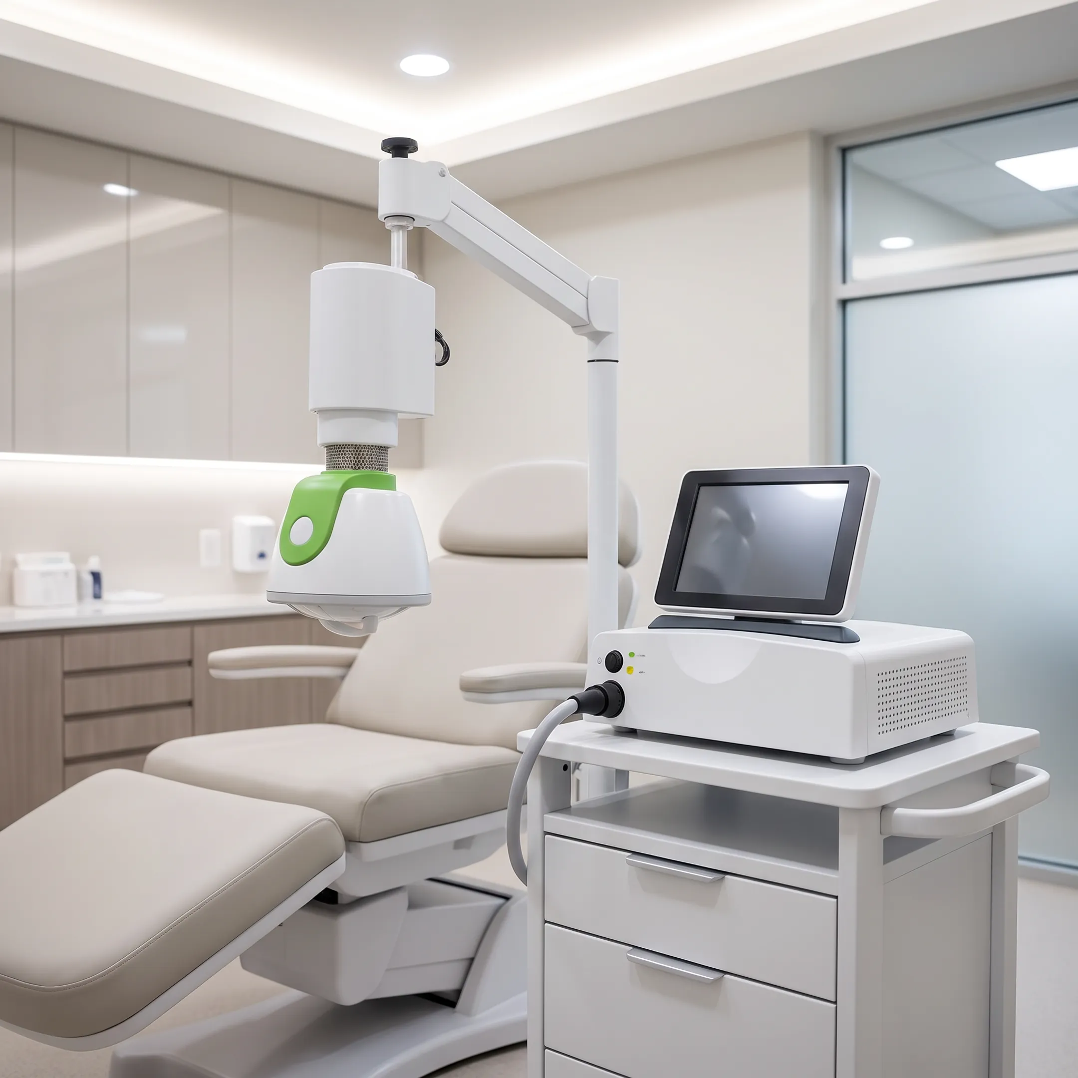 Patient receiving transcranial magnetic stimulation treatment