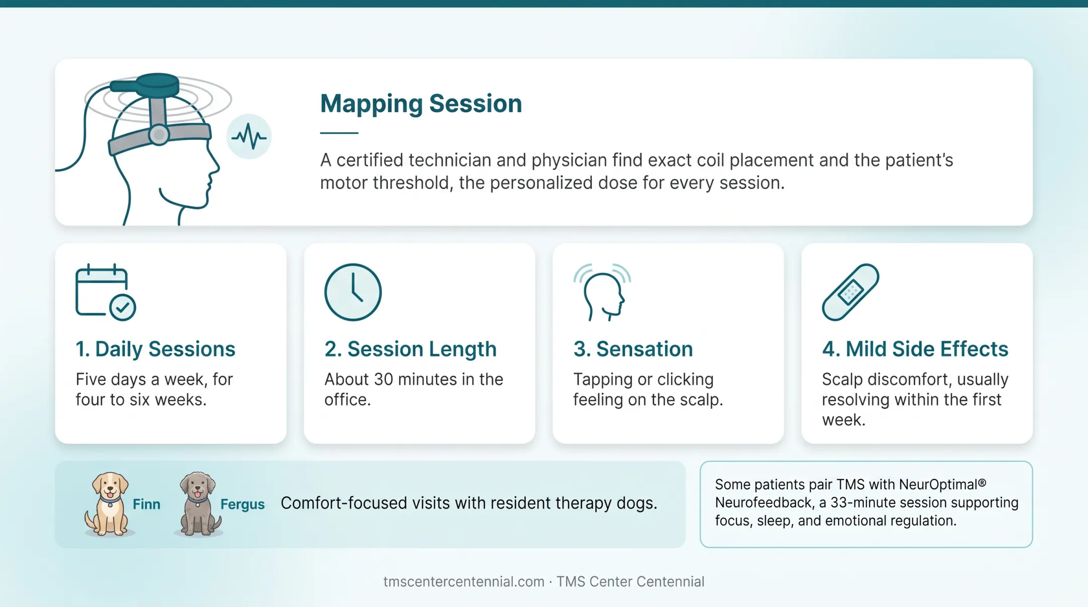 Typical TMS treatment course timeline from daily sessions to side effects