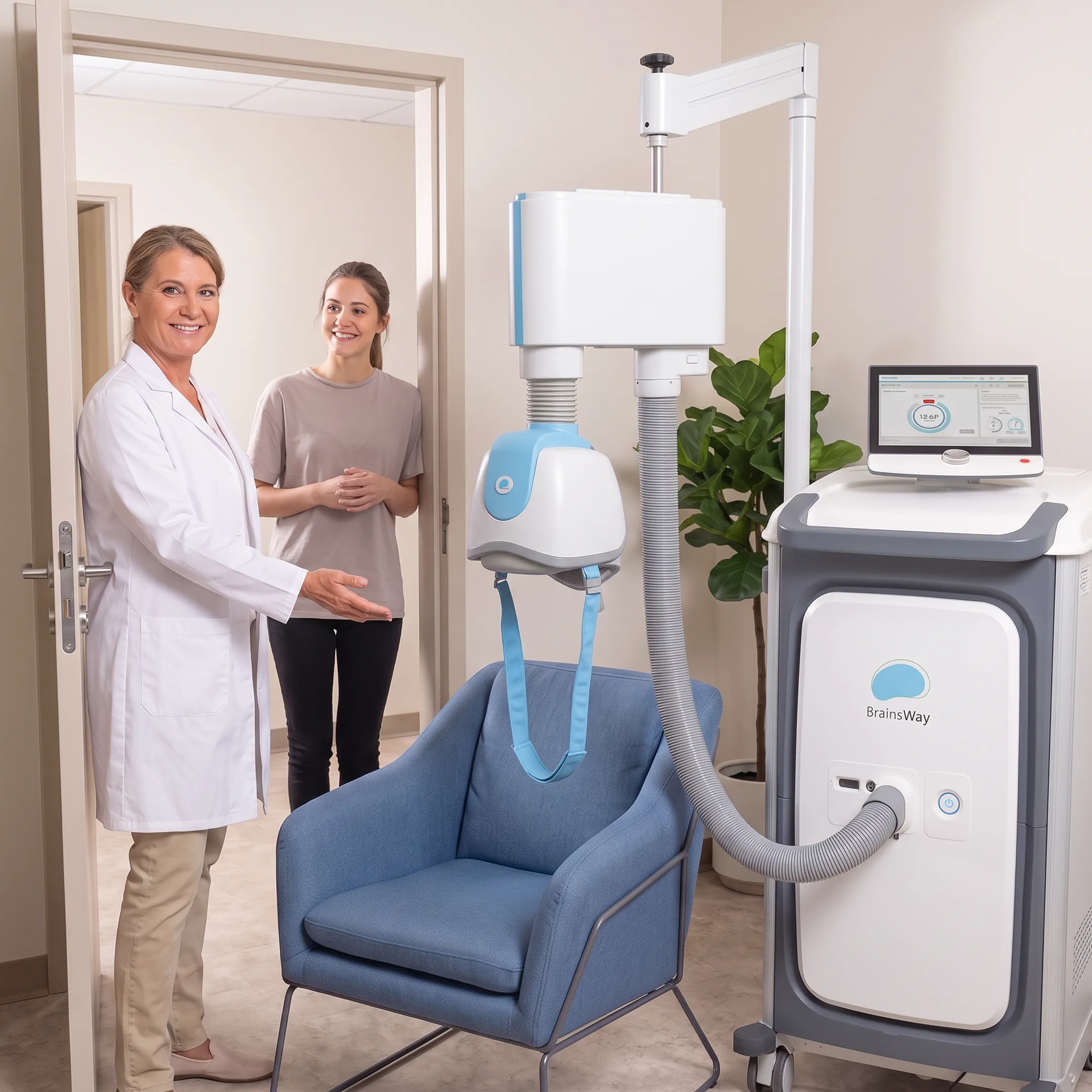 Clinician discussing a personalized TMS treatment plan