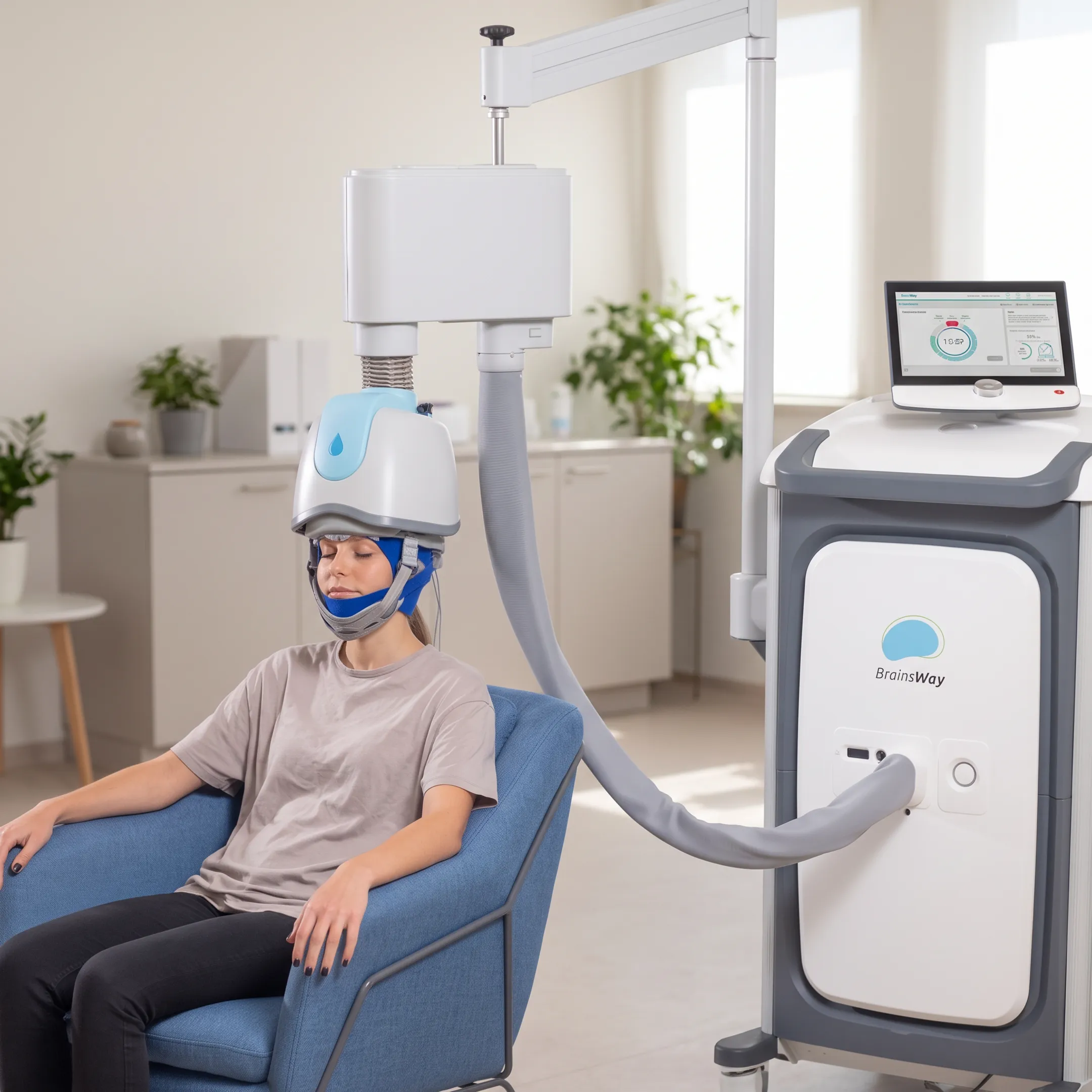 Clinician discussing a personalized TMS treatment plan with a patient