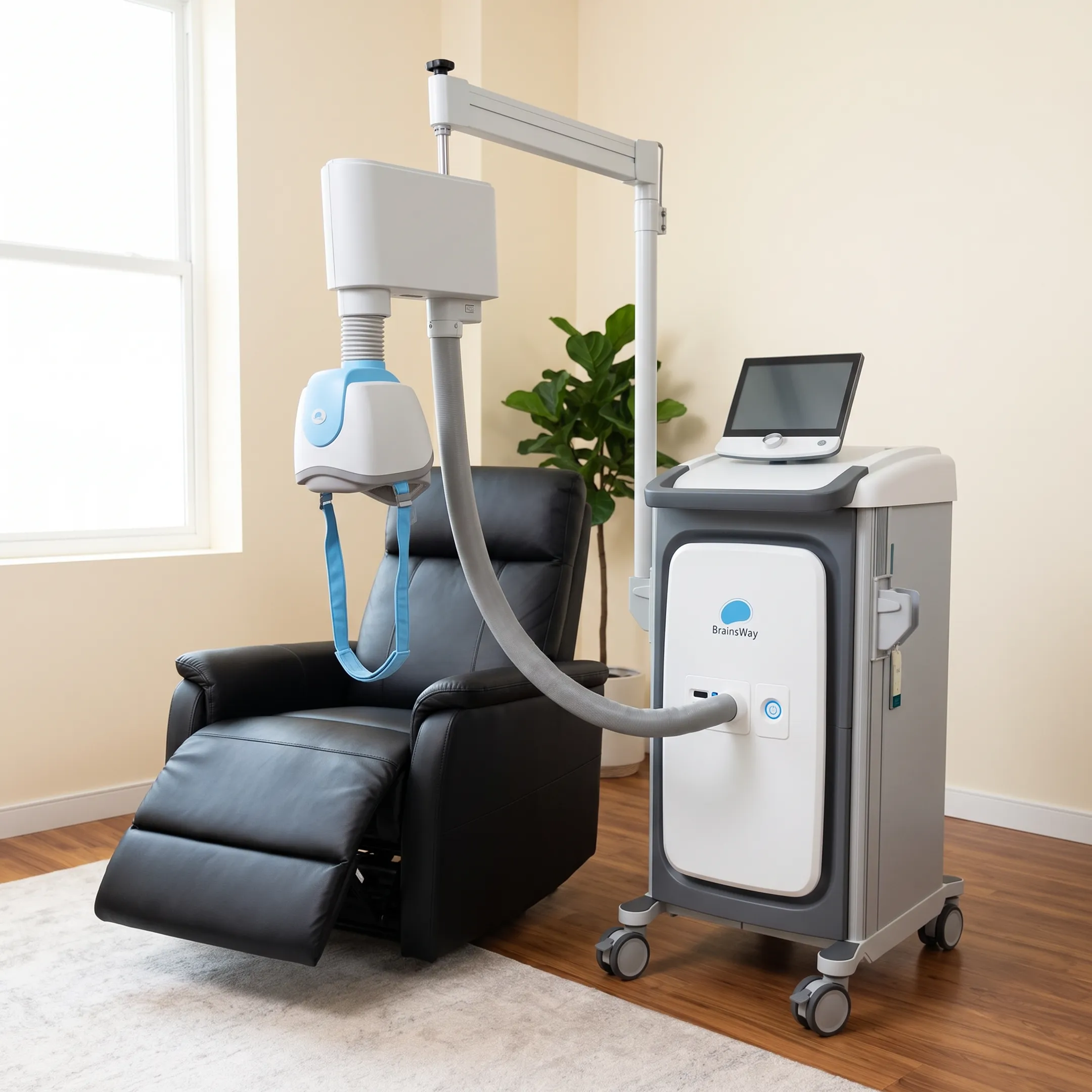 Clinician preparing Deep TMS treatment