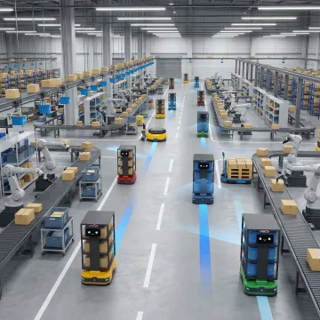 Robotic automation system efficiently organizing materials in warehouse