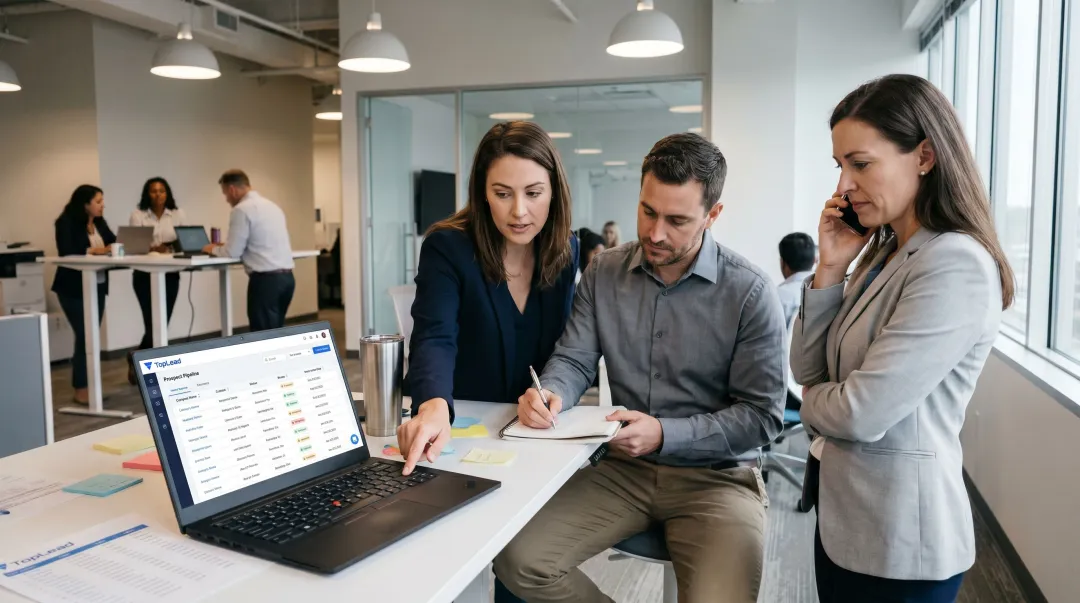 B2B sales team reviewing AI lead list data before launching personalized outreach campaign